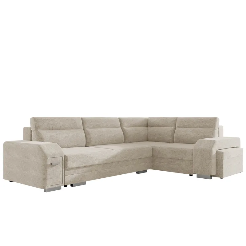 Alvares 4-sits Hörnbäddsoffa med förvaring, Beige