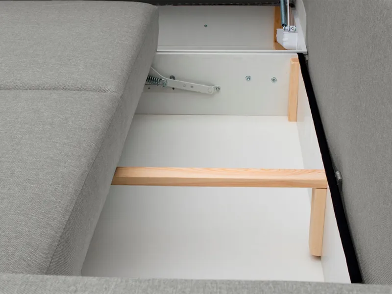 Alvares 4-sits Hörnbäddsoffa med förvaring - Beige - Möbler - Soffa - Bäddsoffa - Hörnbäddsoffa
