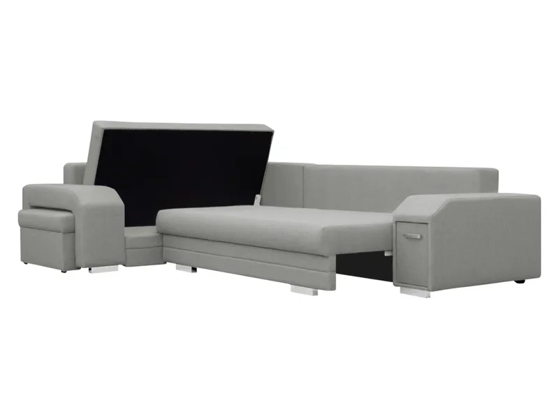 Alvares 4-sits Hörnbäddsoffa med förvaring - Beige - Möbler - Soffa - Bäddsoffa - Hörnbäddsoffa
