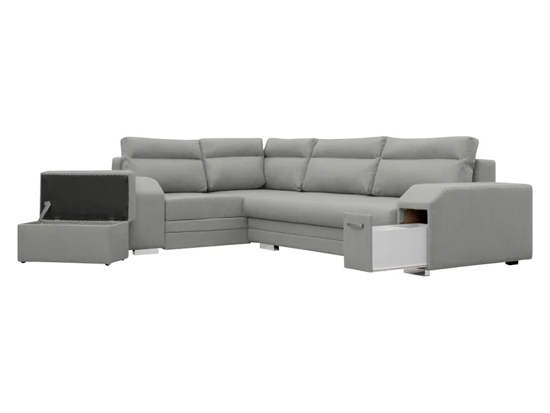 Alvares 4-sits Hörnbäddsoffa med förvaring - Beige - Möbler - Soffa - Bäddsoffa - Hörnbäddsoffa
