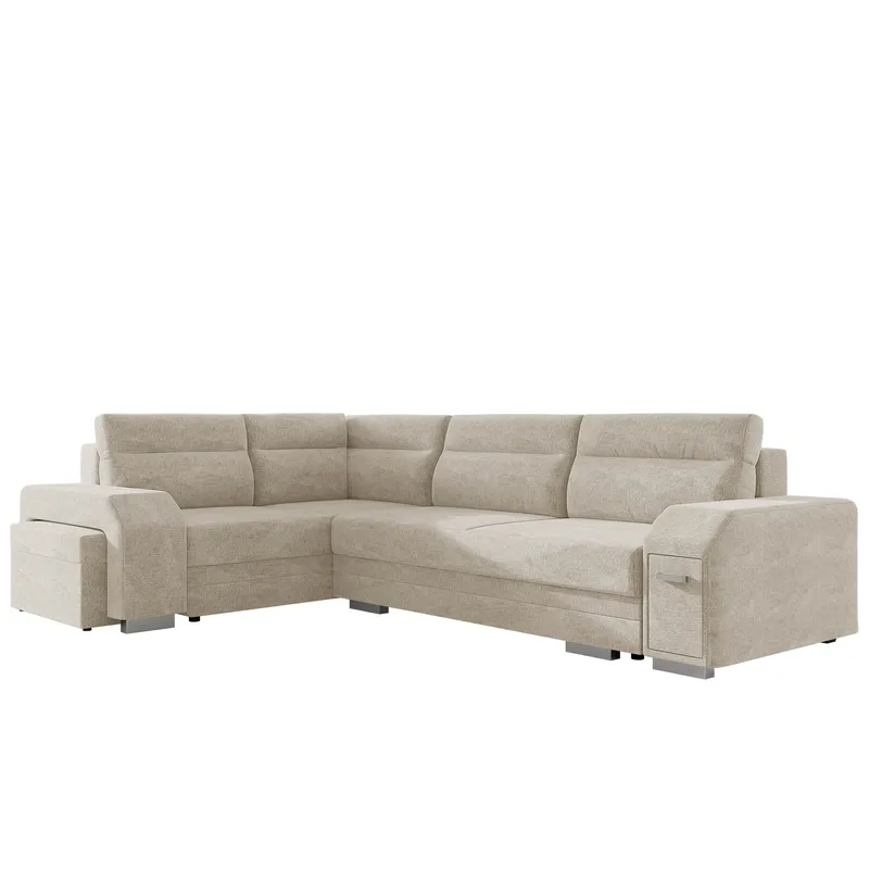 Alvares 4-sits Hörnbäddsoffa med förvaring, Beige