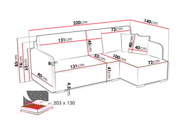 Amelus Bäddsoffa m. Divan 4-sits - Brun - Möbler - Soffa - Bäddsoffa - Bäddsoffa divan