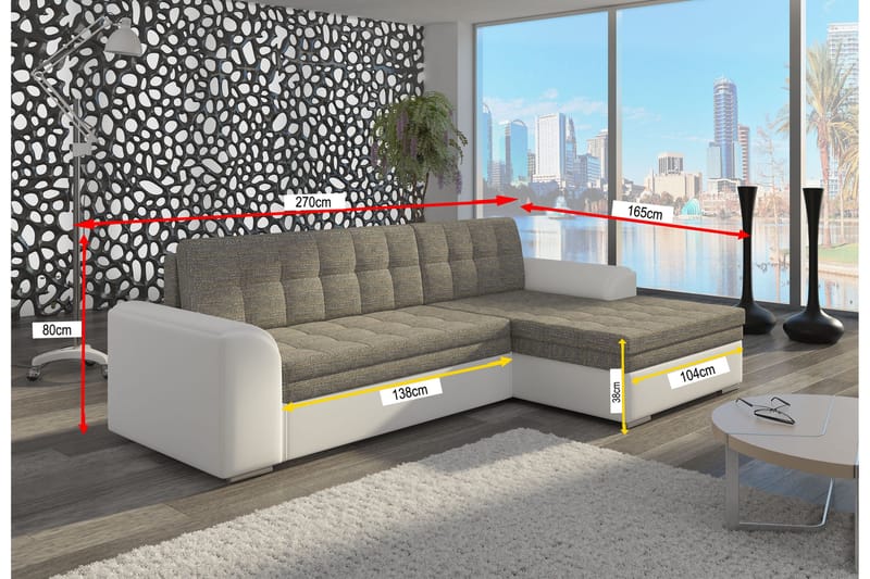 Amerikana Hörnbäddsoffa med Divan - Svart - Möbler - Soffa - Bäddsoffa - Bäddsoffa divan
