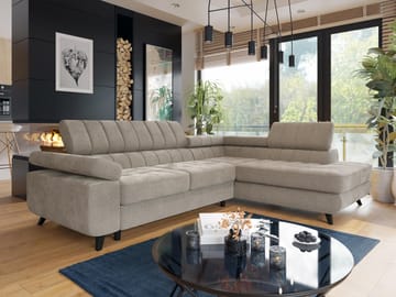 Amshyttan 4-sits Bäddsoffa med Schsälong Höger - Beige - Möbler - Soffa - Bäddsoffa - Hörnbäddsoffa
