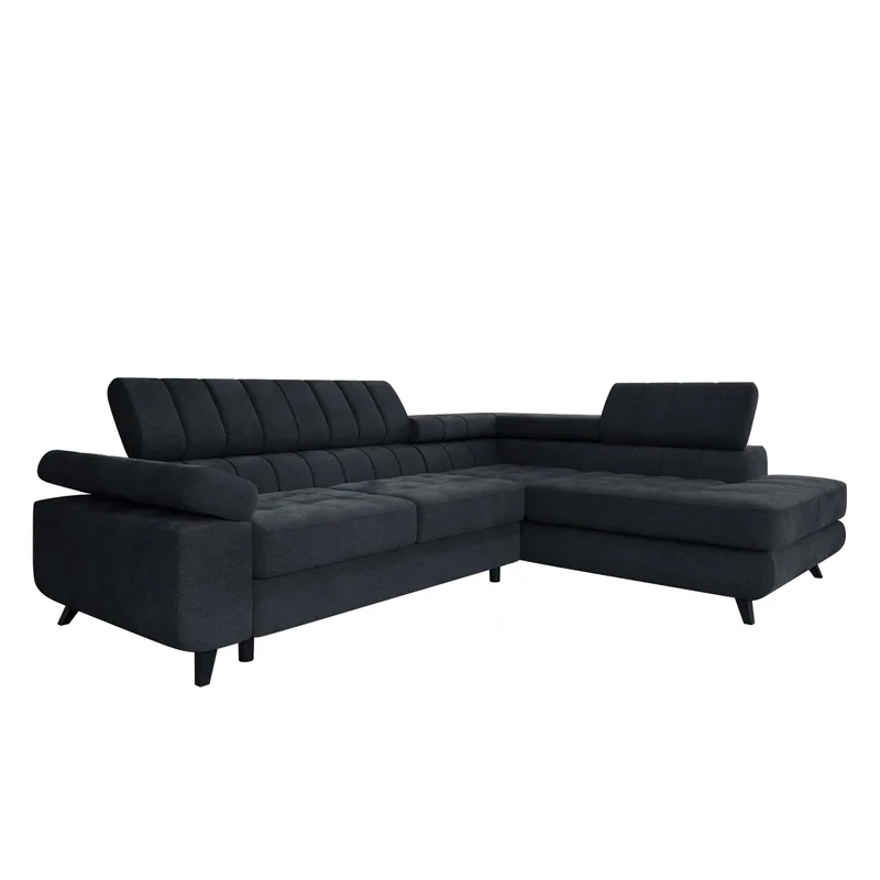 Amshyttan 4-sits Bäddsoffa med Schsälong Höger, Svart