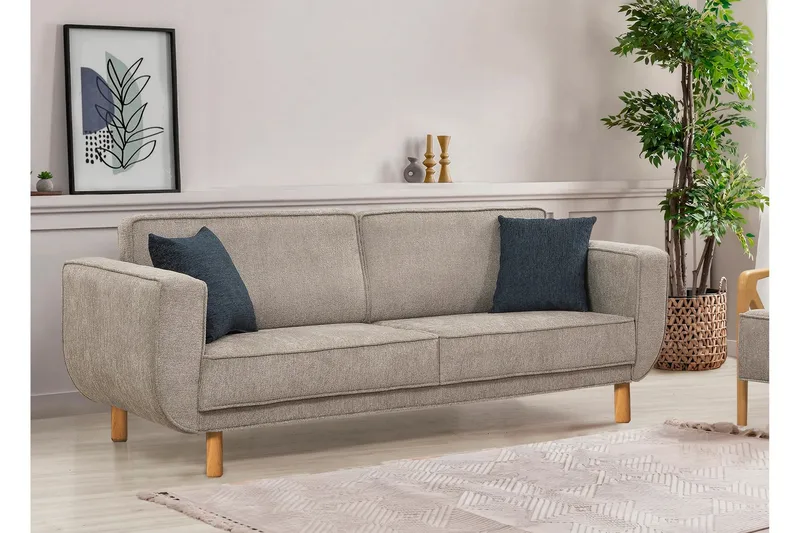 Austen 3-sits Bäddsoffa - Grå - Möbler - Soffa - Bäddsoffa - 3 sits bäddsoffa