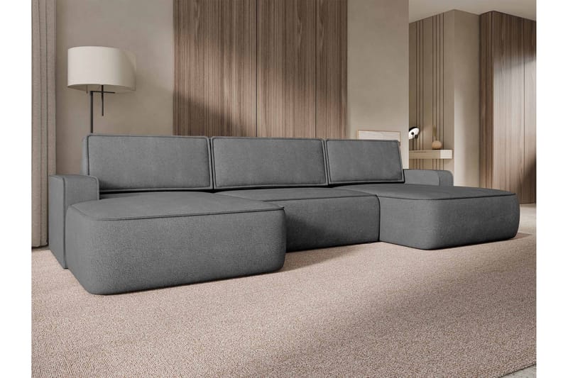 Avignon Bäddsoffa Dubbeldivan 5-sits - Grå - Möbler - Soffa - Bäddsoffa - U bäddsoffa