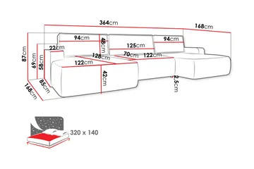 Avignon Bäddsoffa Dubbeldivan 5-sits - Vit - Möbler - Soffa - Bäddsoffa - U bäddsoffa