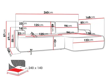 Avignon Bäddsoffa med Divan 3-sits - Vit - Möbler - Soffa - Bäddsoffa - Bäddsoffa divan