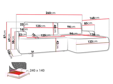 Avignon Bäddsoffa med Divan 3-sits - Vit - Möbler - Soffa - Bäddsoffa - Bäddsoffa divan