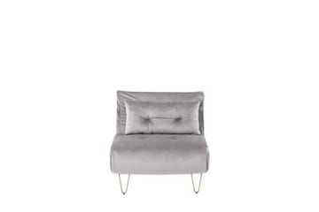 Bäddsoffa 1-sits sammet grå VESTFOLD - Grå - Möbler - Soffa - Bäddsoffa - Framåtbäddad bäddsoffa