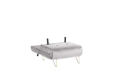 Bäddsoffa 1-sits sammet grå VESTFOLD - Grå - Möbler - Soffa - Bäddsoffa - Framåtbäddad bäddsoffa