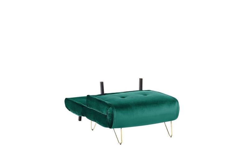 Bäddsoffa 1-sits sammet mörkgrön VESTFOLD - Grön - Möbler - Soffa - Bäddsoffa - Framåtbäddad bäddsoffa