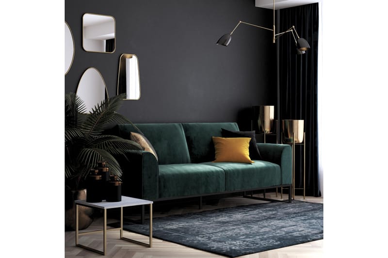 Bäddsoffa Adley - Grön - Möbler - Soffa - B�äddsoffa - Bäddsoffa längsbäddad