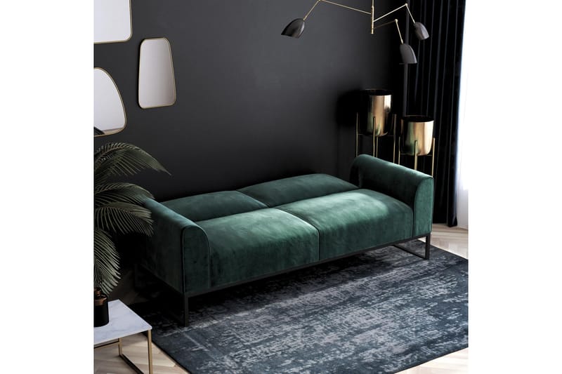 Bäddsoffa Adley - Grön - Möbler - Soffa - Bäddsoffa - Bäddsoffa längsbäddad