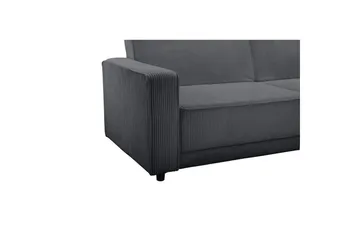 Bäddsoffa Allie Antracit, Cordoroy, 81x225x91 cm - Antracit, Cordoroy, 81x225x91 cm - Möbler - Soffa - Bäddsoffa - 3 sits bäddsoffa