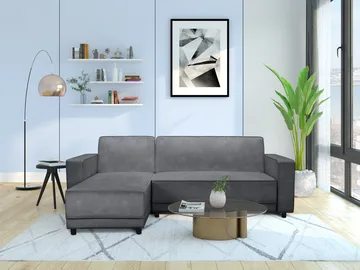Bäddsoffa Allie Antracit, Sammet, 82x229x154 cm - Antracit, Sammet, 82x229x154 cm - Möbler - Soffa - Bäddsoffa - Bäddsoffa divan