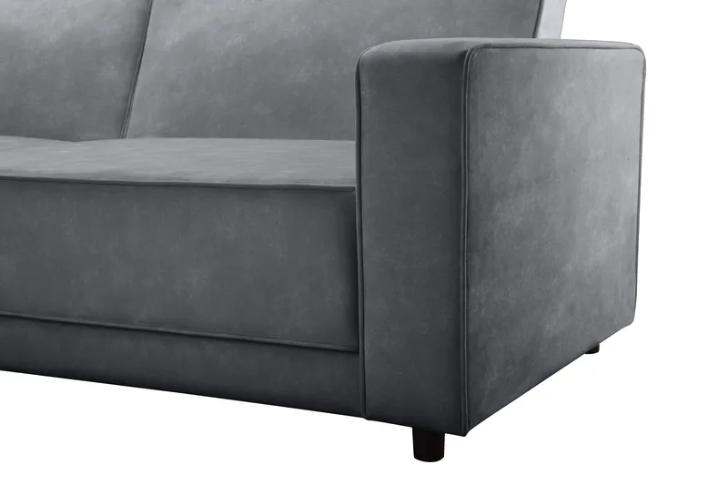 Bäddsoffa Allie Antracit, Sammet, 82x229x154 cm - Antracit, Sammet, 82x229x154 cm - Möbler - Soffa - Bäddsoffa - Bäddsoffa divan