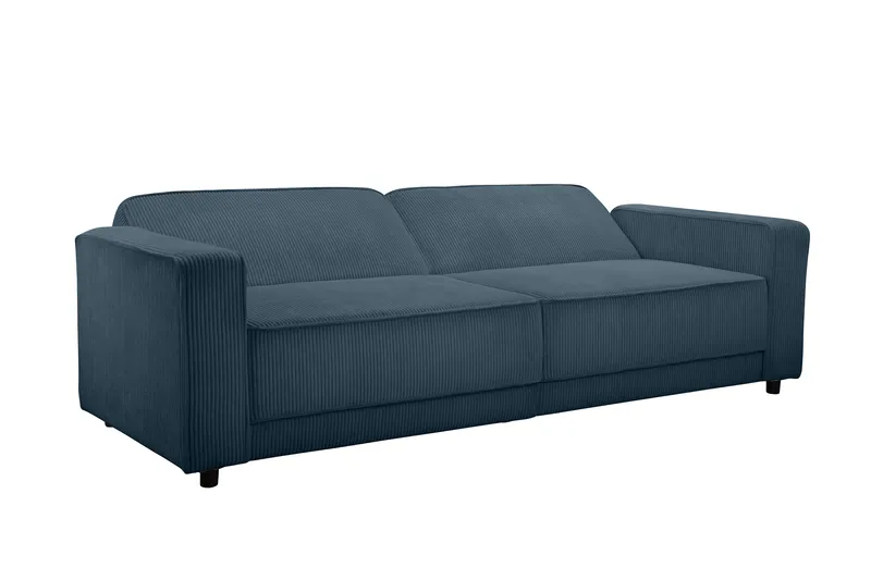 Bäddsoffa Allie Blå, Cordoroy, 81x225x91 cm - Blå, Cordoroy, 81x225x91 cm - Möbler - Soffa - Bäddsoffa - 3 sits bäddsoffa