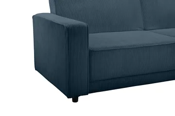 Bäddsoffa Allie Blå, Cordoroy, 81x225x91 cm - Blå, Cordoroy, 81x225x91 cm - Möbler - Soffa - Bäddsoffa - 3 sits bäddsoffa