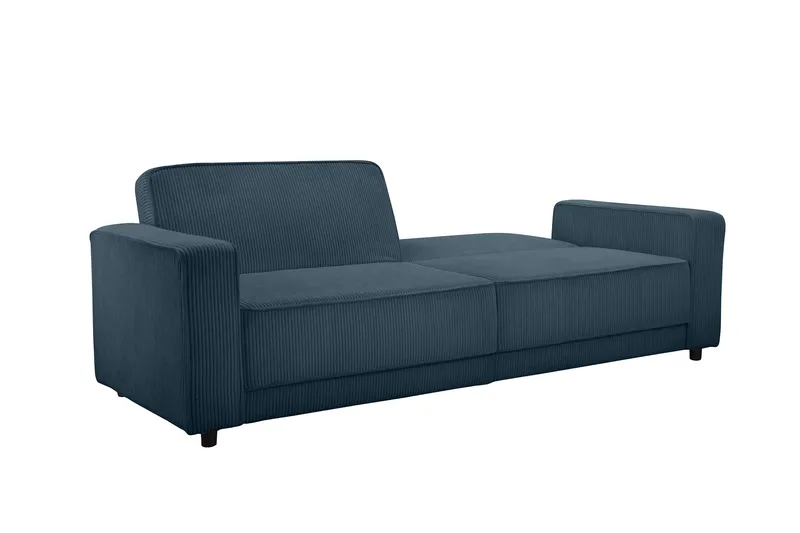 Bäddsoffa Allie Blå, Cordoroy, 81x225x91 cm - Blå, Cordoroy, 81x225x91 cm - Möbler - Soffa - Bäddsoffa - 3 sits bäddsoffa