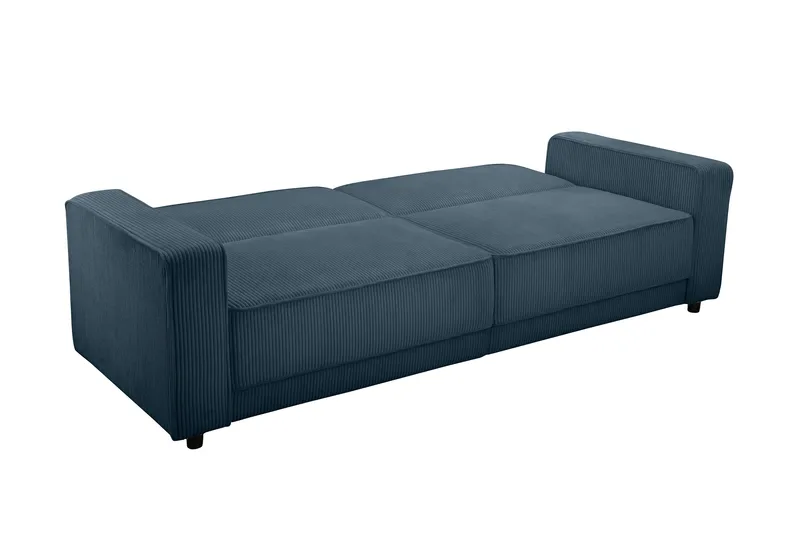 Bäddsoffa Allie Blå, Cordoroy, 81x225x91 cm - Blå, Cordoroy, 81x225x91 cm - Möbler - Soffa - Bäddsoffa - 3 sits bäddsoffa