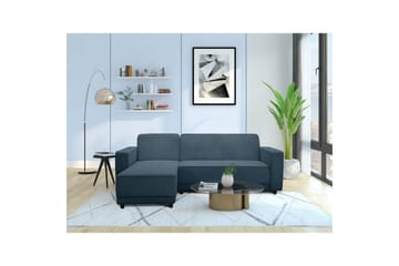 Bäddsoffa Allie Blå, Cordoroy, 82x229x154 cm