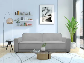 Bäddsoffa Allie Grå, Cordoroy, 81x225x91 cm - Grå, Cordoroy, 81x225x91 cm - Möbler - Soffa - Bäddsoffa - 3 sits bäddsoffa