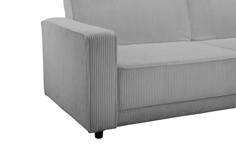 Bäddsoffa Allie Grå, Cordoroy, 81x225x91 cm - Grå, Cordoroy, 81x225x91 cm - Möbler - Soffa - Bäddsoffa - 3 sits bäddsoffa