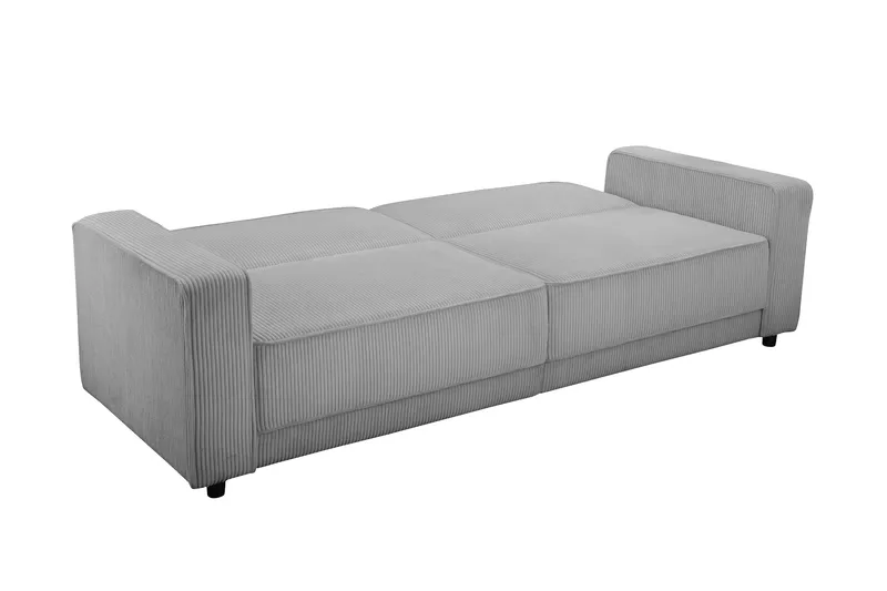 Bäddsoffa Allie Grå, Cordoroy, 81x225x91 cm - Grå, Cordoroy, 81x225x91 cm - Möbler - Soffa - Bäddsoffa - 3 sits bäddsoffa