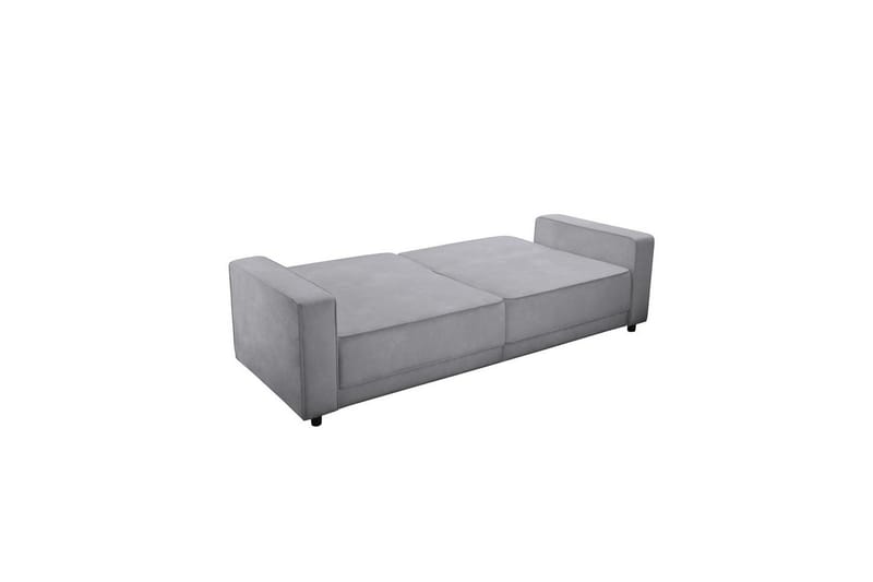 Bäddsoffa Allie Ljusgrå, Sammet, 81x225x91 cm - Ljusgrå, Sammet, 81x225x91 cm - Möbler - Soffa - Bäddsoffa - 3 sits bäddsoffa