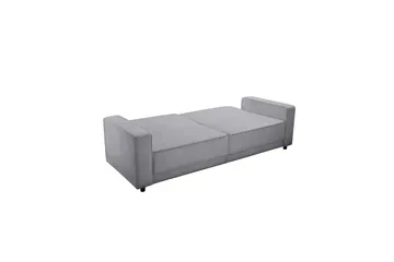 Bäddsoffa Allie Ljusgrå, Sammet, 81x225x91 cm - Ljusgrå, Sammet, 81x225x91 cm - Möbler - Soffa - Bäddsoffa - 3 sits bäddsoffa