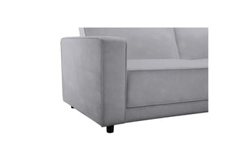 Bäddsoffa Allie Ljusgrå, Sammet, 81x225x91 cm - Ljusgrå, Sammet, 81x225x91 cm - Möbler - Soffa - Bäddsoffa - 3 sits bäddsoffa