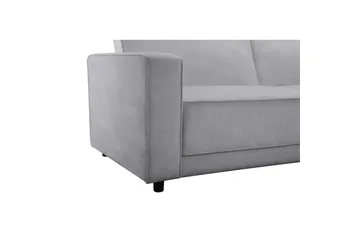 Bäddsoffa Allie Ljusgrå, Sammet, 81x225x91 cm - Ljusgrå, Sammet, 81x225x91 cm - Möbler - Soffa - Bäddsoffa - 3 sits bäddsoffa