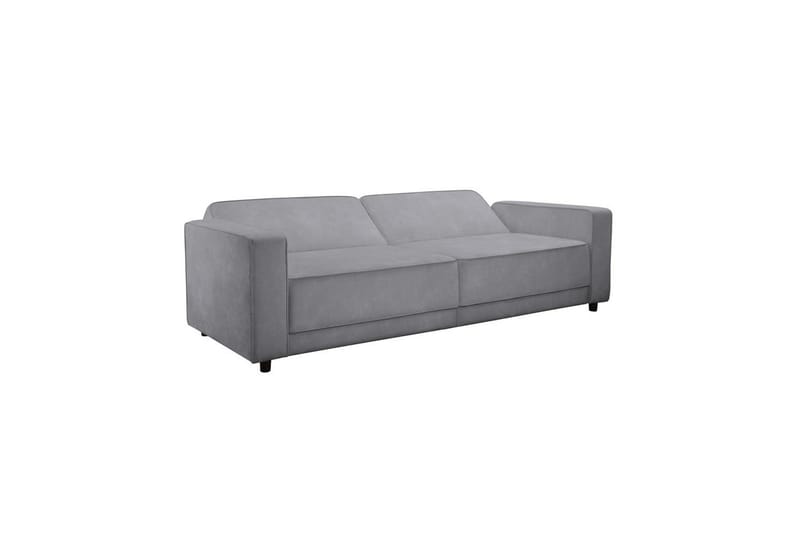 Bäddsoffa Allie Ljusgrå, Sammet, 81x225x91 cm - Ljusgrå, Sammet, 81x225x91 cm - Möbler - Soffa - Bäddsoffa - 3 sits bäddsoffa