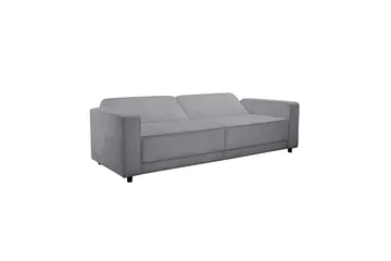 Bäddsoffa Allie Ljusgrå, Sammet, 81x225x91 cm - Ljusgrå, Sammet, 81x225x91 cm - Möbler - Soffa - Bäddsoffa - 3 sits bäddsoffa