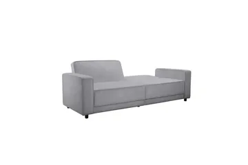 Bäddsoffa Allie Ljusgrå, Sammet, 81x225x91 cm - Ljusgrå, Sammet, 81x225x91 cm - Möbler - Soffa - Bäddsoffa - 3 sits bäddsoffa