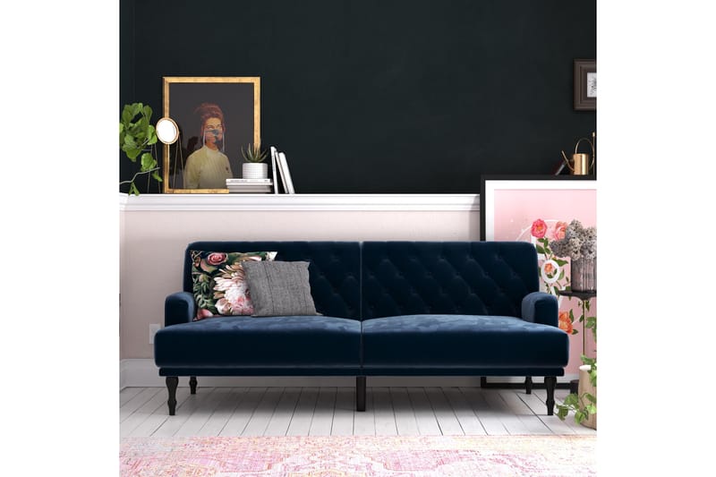 Bäddsoffa Aruby - Blå - Möbler - Soffa - Bäddsoffa - Bäddsoffa längsbäddad