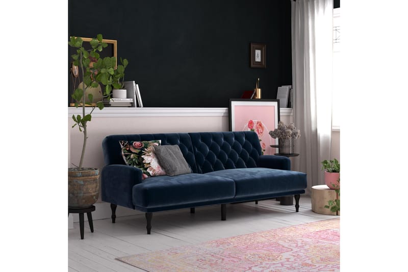 Bäddsoffa Aruby - Blå - Möbler - Soffa - Bäddsoffa - Bäddsoffa längsbäddad