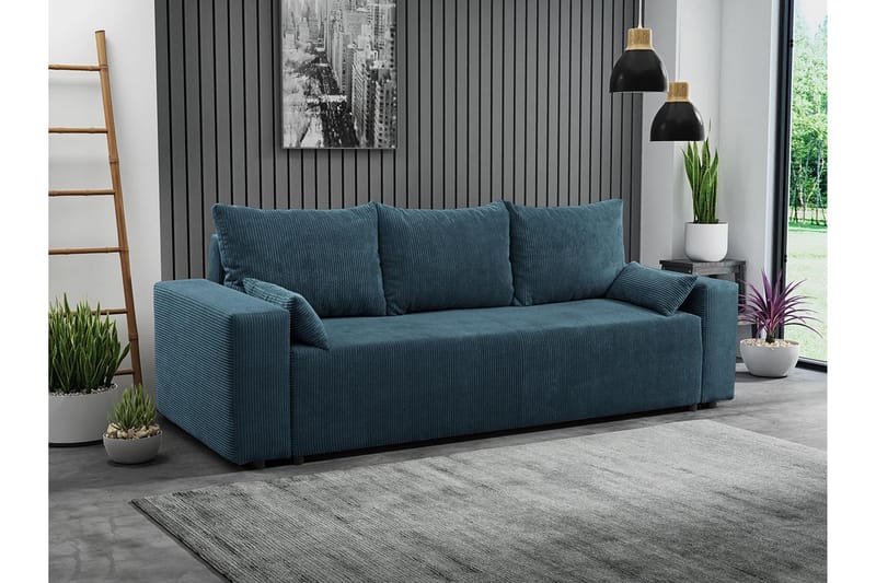 Bäddsoffa - Blå - Möbler - Soffa - Bäddsoffa - Bäddsoffa längsbäddad