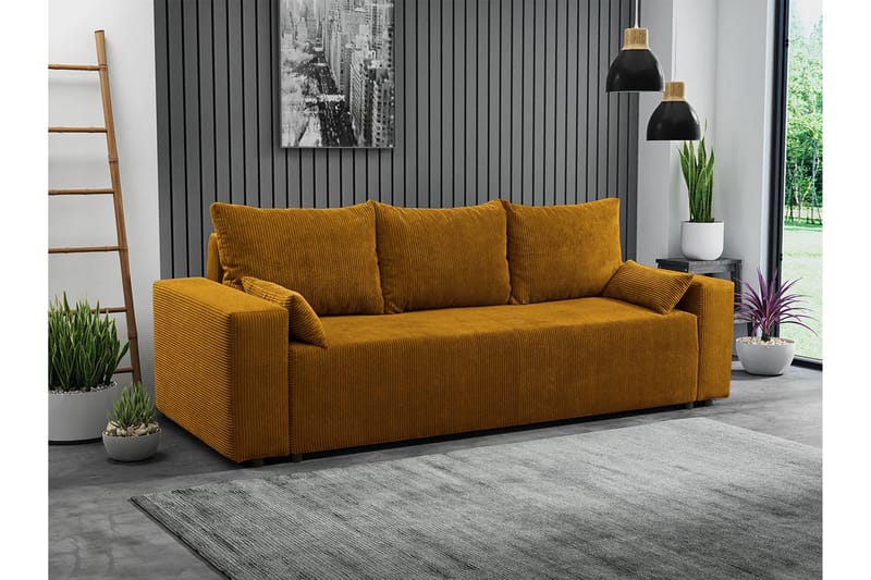 Bäddsoffa - Brun - Möbler - Soffa - Bäddsoffa - Bäddsoffa längsbäddad