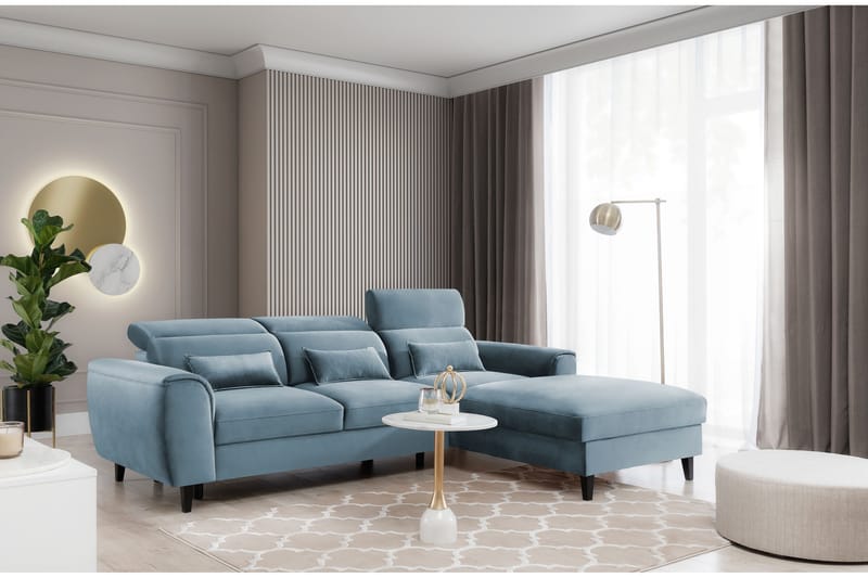3-sits Bäddsoffa m. Divan Manni med Förvaring - Blå - Möbler - Soffa - Bäddsoffa - Bäddsoffa divan