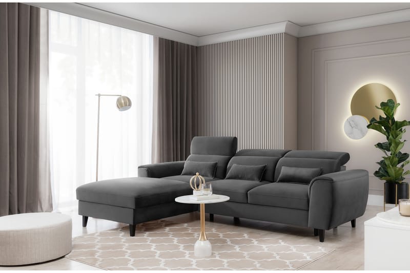 3-sits Bäddsoffa m. Divan Manni med Förvaring - Mörkgrå - Möbler - Soffa - Bäddsoffa - Bäddsoffa divan