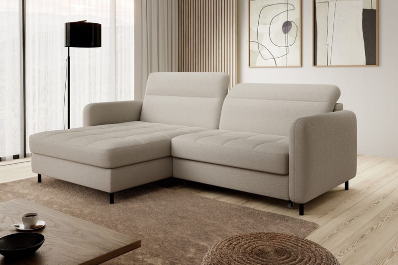 3-sits Bäddsoffa m. Divan Manoti med Förvaring - Beige - Möbler - Soffa - Bäddsoffa - Bäddsoffa divan