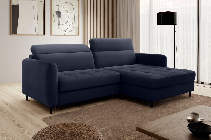 3-sits Bäddsoffa m. Divan Manoti med Förvaring - Blå - Möbler - Soffa - Bäddsoffa - Bäddsoffa divan