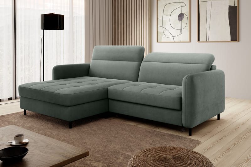 3-sits Bäddsoffa m. Divan Manoti med Förvaring - Grå - Möbler - Soffa - Bäddsoffa - Bäddsoffa divan