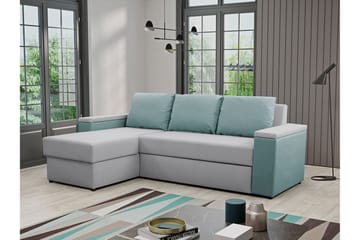 3-sits Bäddsoffa med Divan Herisa med Förvaring - Blå/Grå - Möbler - Soffa - Bäddsoffa - Bäddsoffa divan