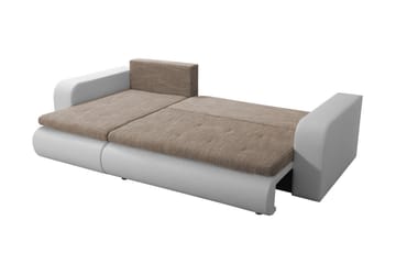 3-sits Bäddsoffa med Divan Ozello - Konstläder/Grå/Vit - Möbler - Soffa - Bäddsoffa - Bäddsoffa divan