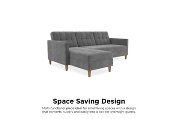 3-sits Divanbäddsoffa Hartford Grå - Dorel Home - Möbler - Soffa - Bäddsoffa - Bäddsoffa divan