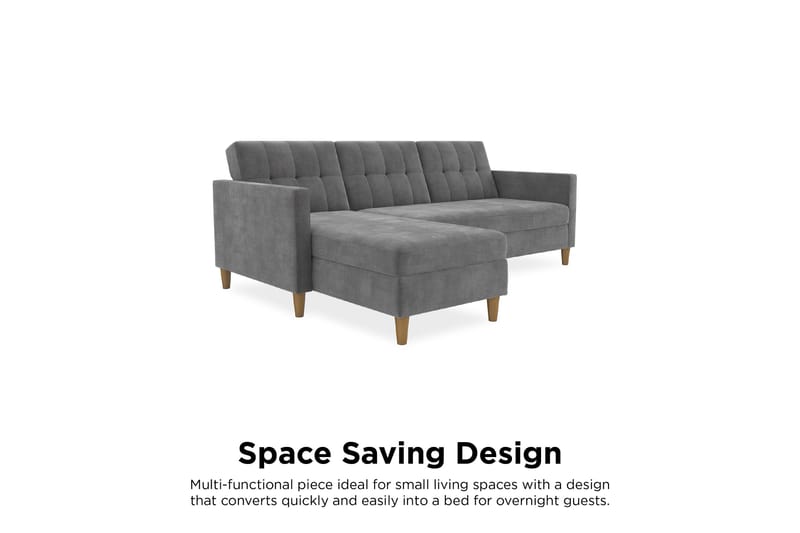 3-sits Divanbäddsoffa Hartford Grå - Dorel Home - Möbler - Soffa - Bäddsoffa - Bäddsoffa divan